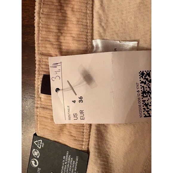Beige Corduroy Wide Leg Pants For Quirky Fashion Lovers Size 4 - Picture 11 of 11